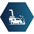 Icon showing a floor cleaning machine in action.