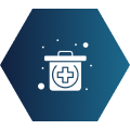 Medical aid container icon with a cross symbol.